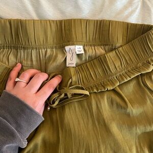 Joie Mustard/Olive Flowy Pants with Drawstring